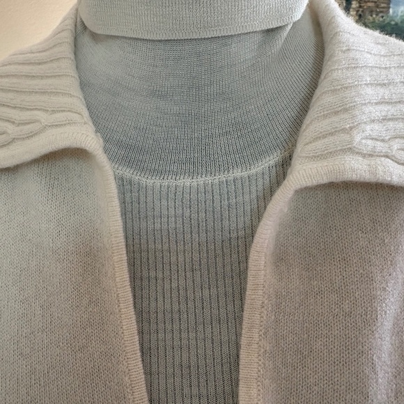 Minnie Rose 100% Cashmere Oversized V-Neck Tunic Sweater – Winter White-NWT - Picture 3 of 6